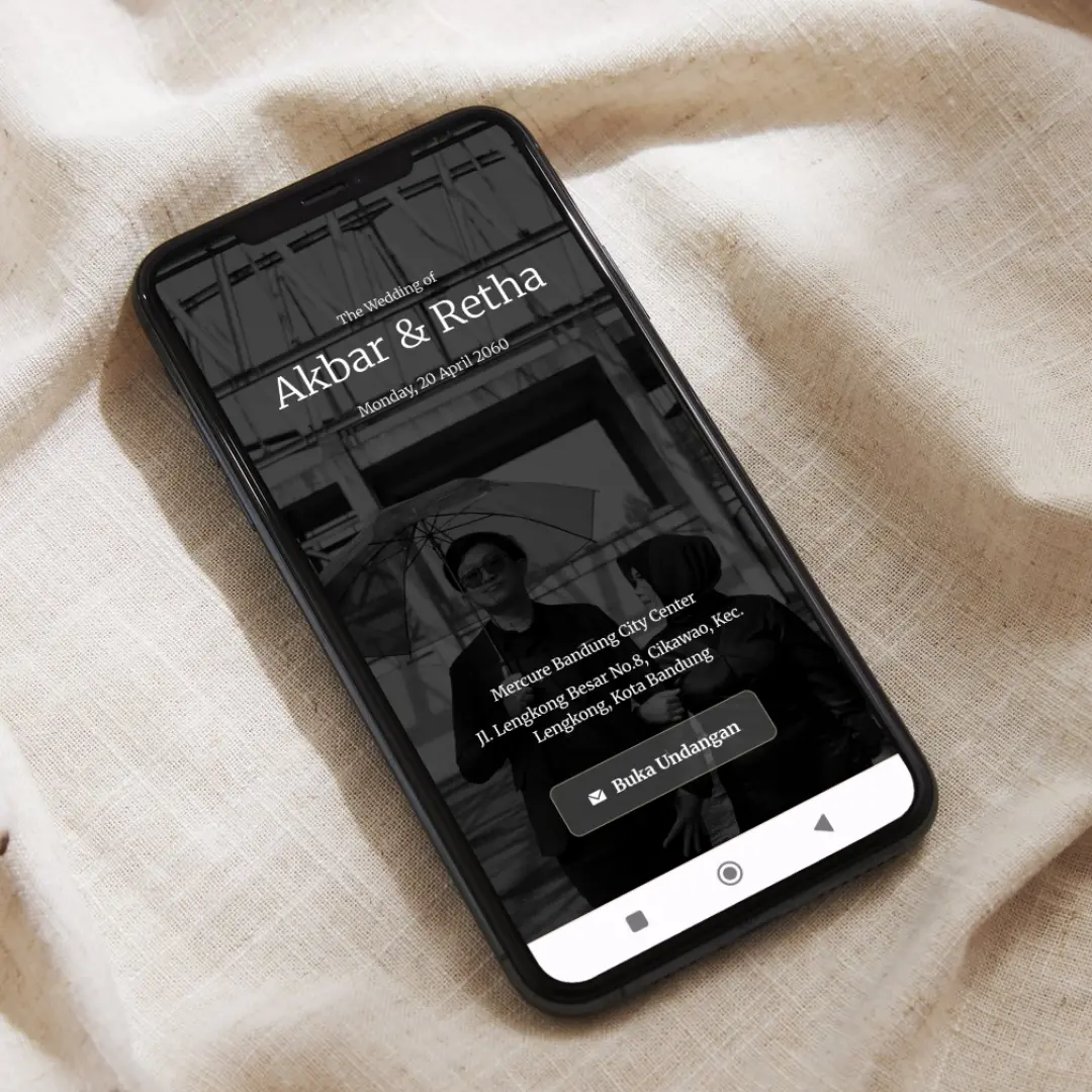 Template Undangan Pernikahan Digital Tema Aesthetic Black, Murah dan Elegan