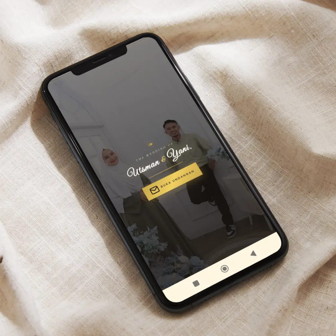 Desain Undangan Perikahan Website Tema Midnight Gold